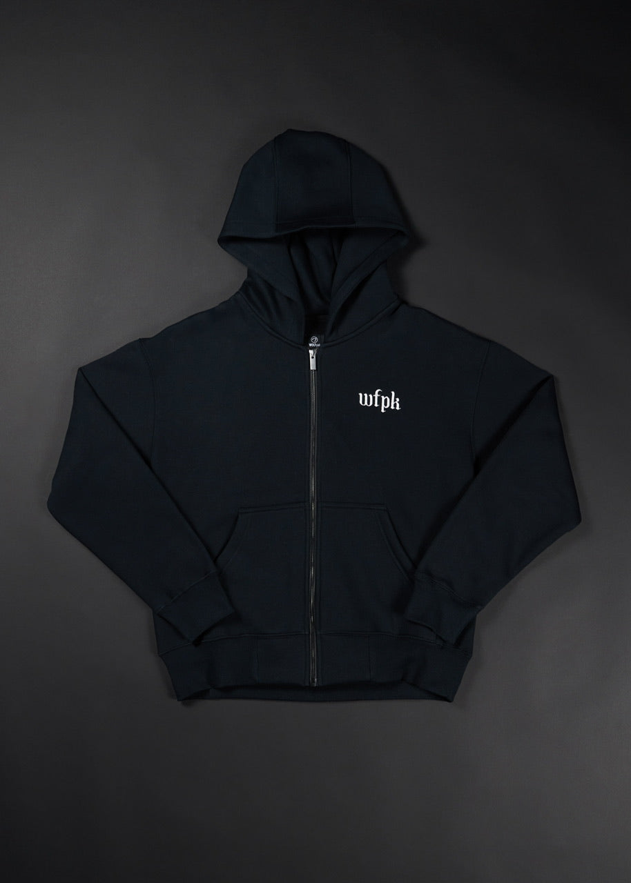 Gothic Black Full Zip Hoodie