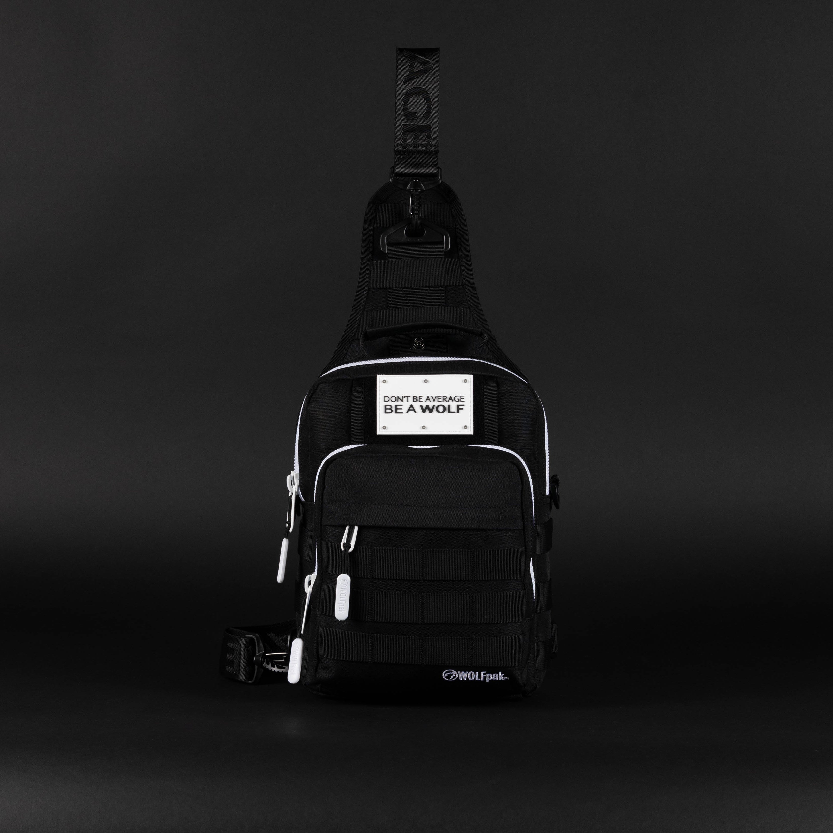 🎁 9L Tactical Sling Bag Alpha Black with White Accents (100% off)