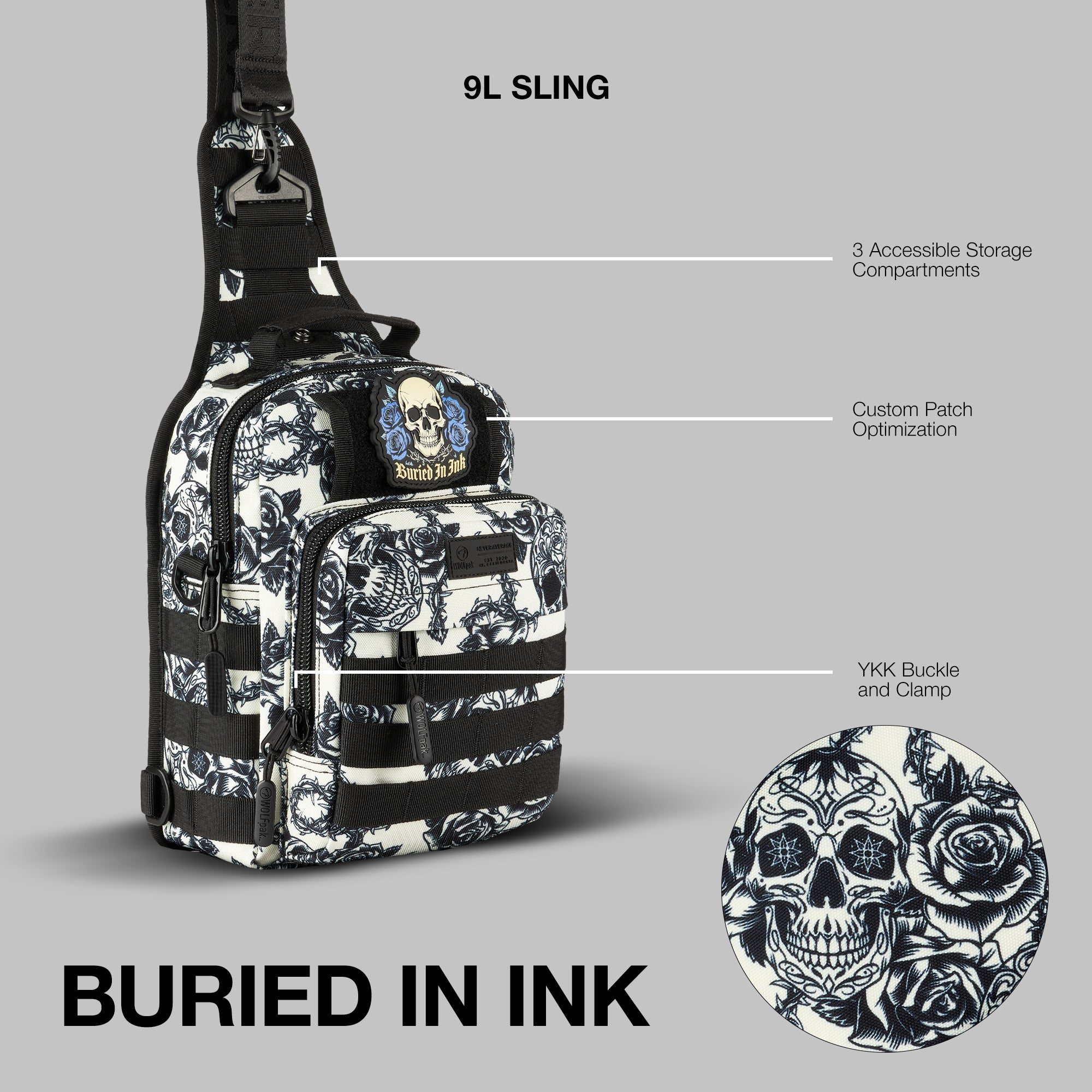 9L Tactical Sling Bag Buried In Ink PREVIEW