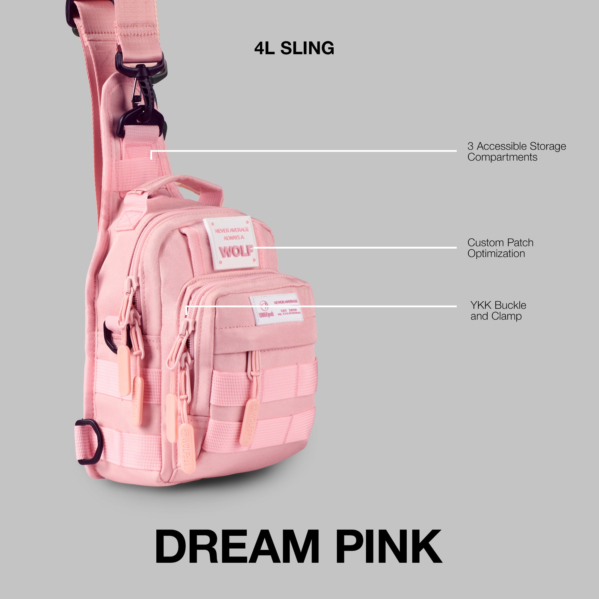 4L Mini Tactical Sling Bag Dream Pink