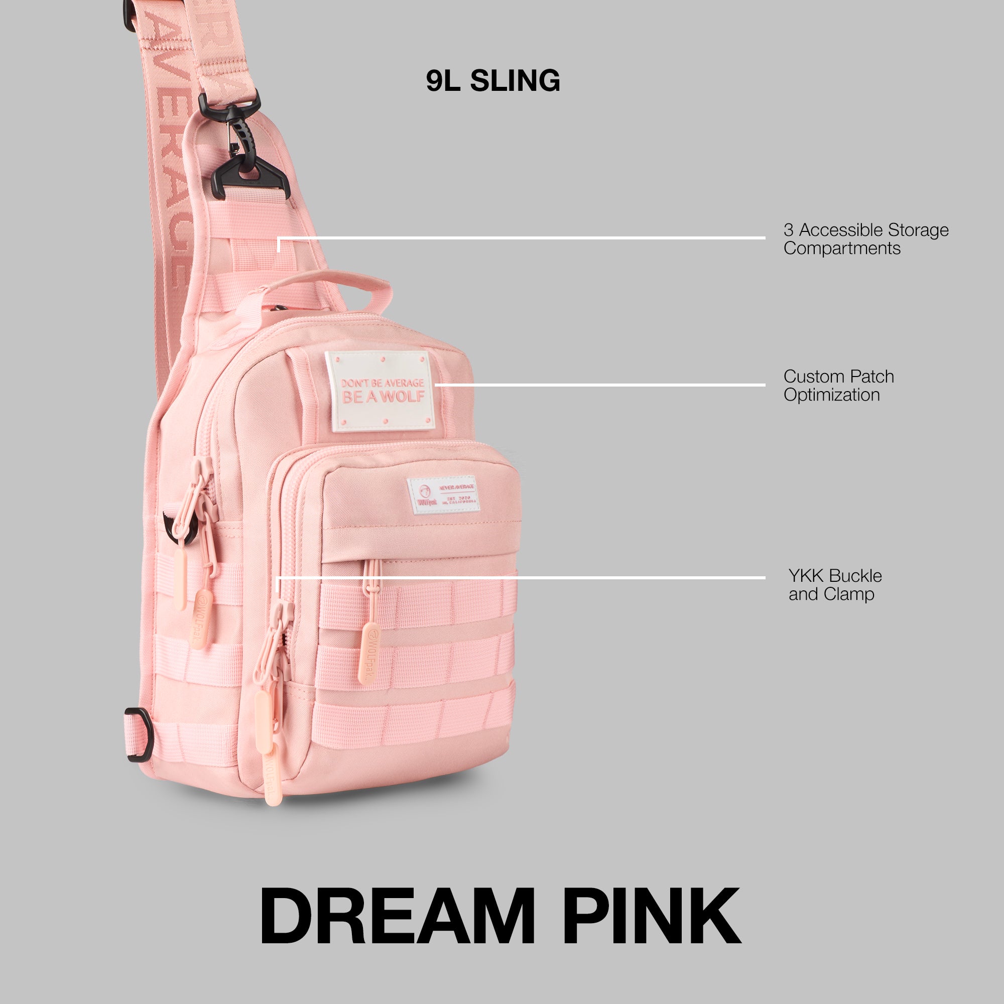 9L Tactical Sling Bag Dream Pink