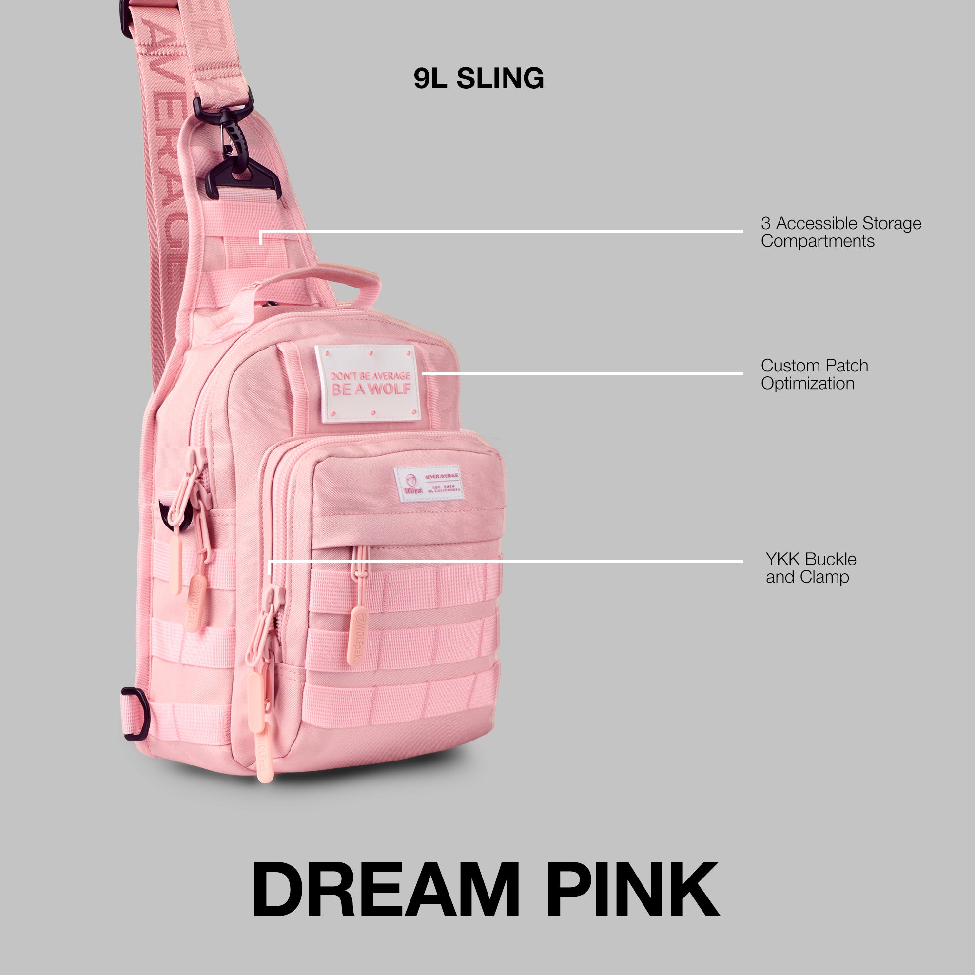 9L Tactical Sling Bag Dream Pink