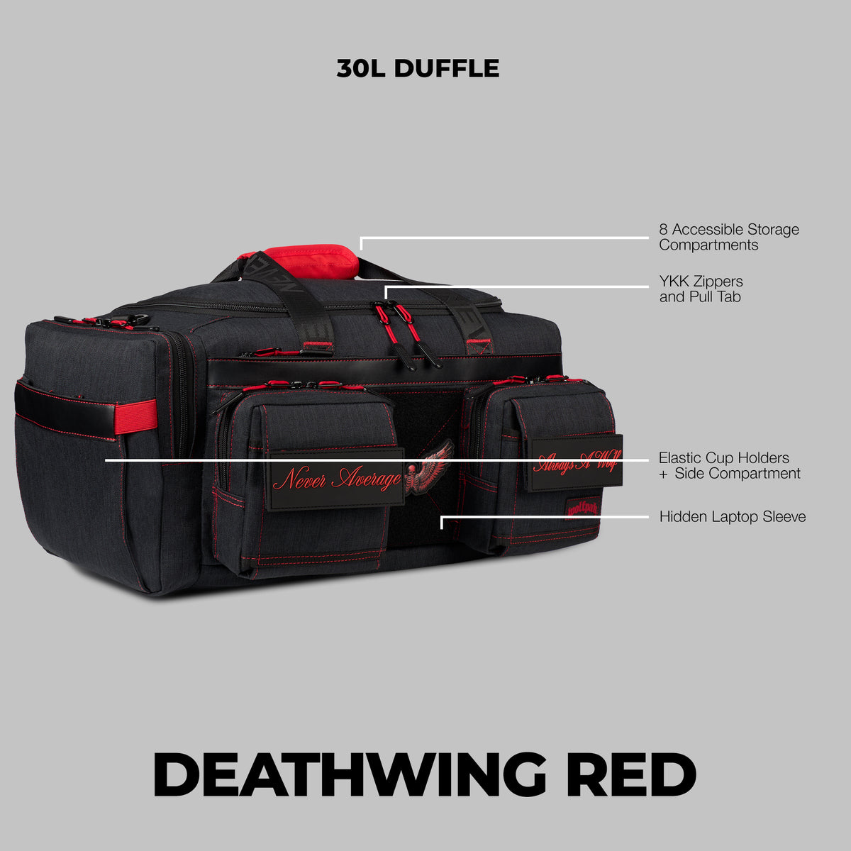 30L Perfect Duffle Bag Deathwing Red