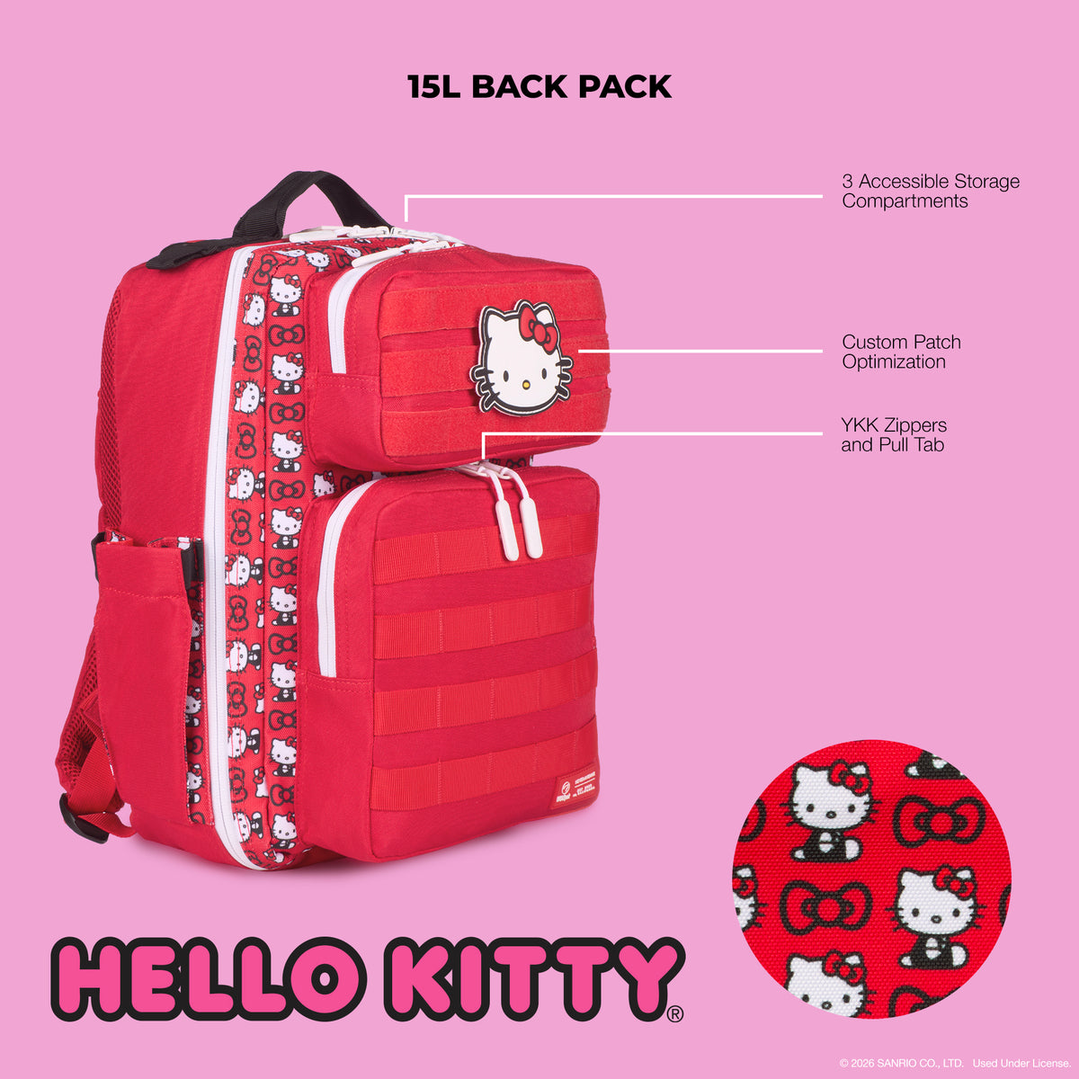 15L Tactical Backpack Hello Kitty