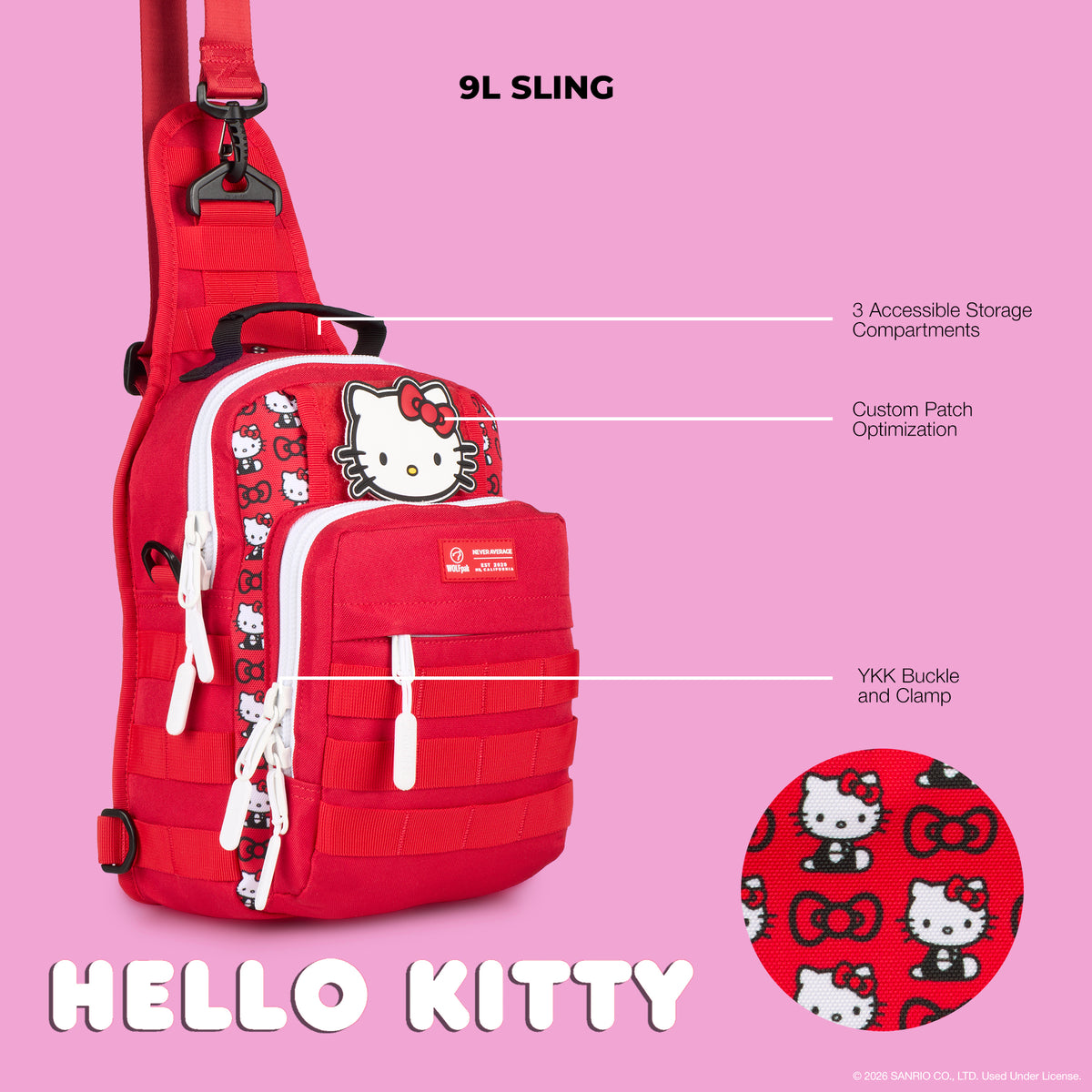 9L Tactical Sling Bag Hello Kitty