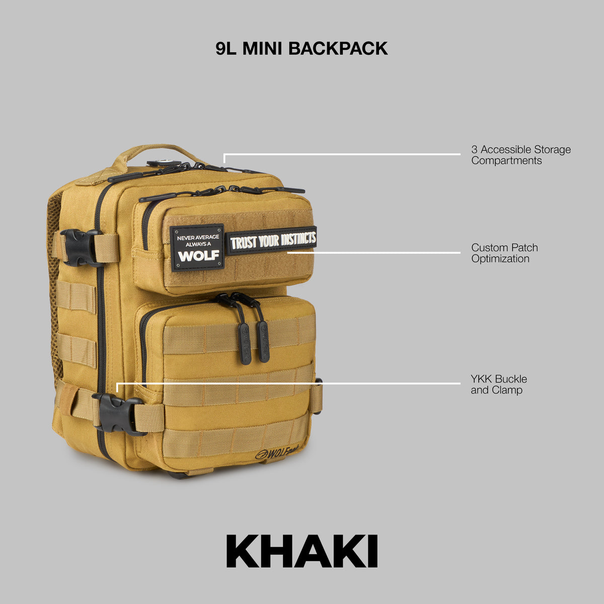 9L Backpack Mini Khaki