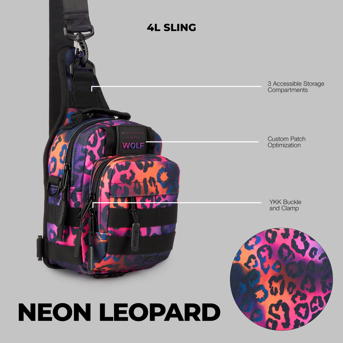 4L Mini Tactical Sling Bag Neon Leopard