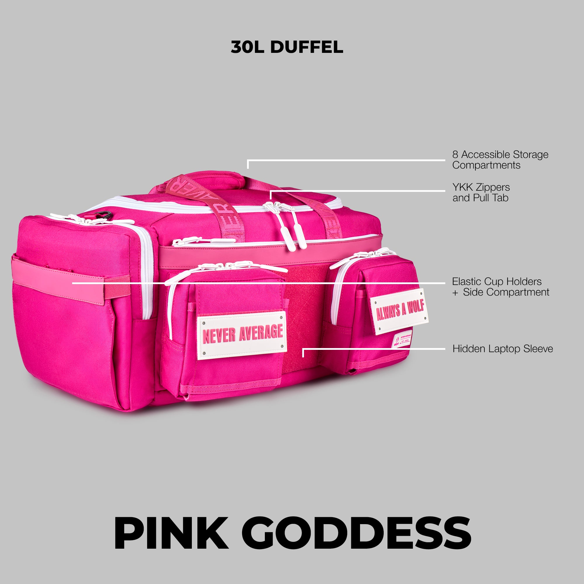 30L Perfect Duffle Bag Pink Goddess
