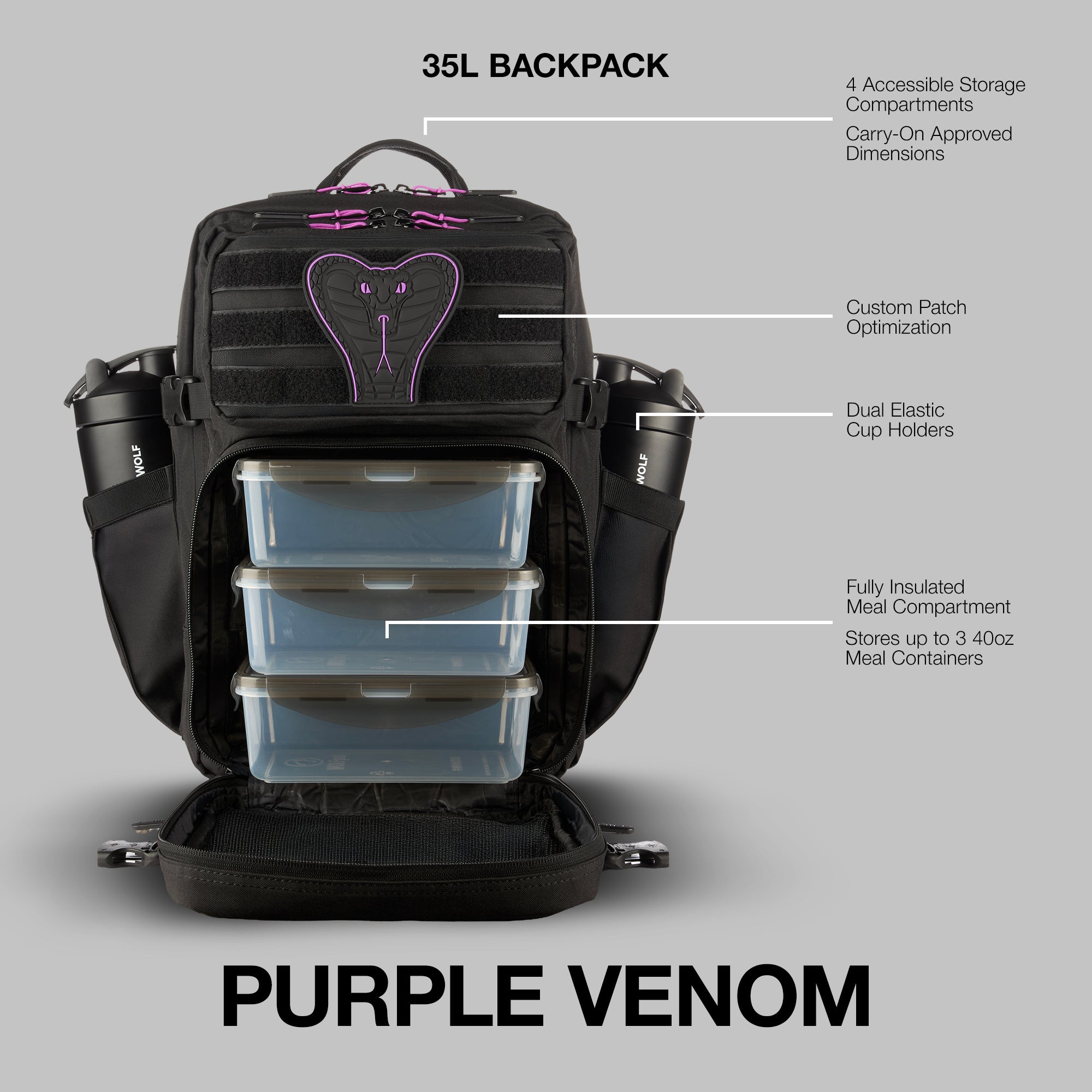 35L Purple Venom Meal Prep Management