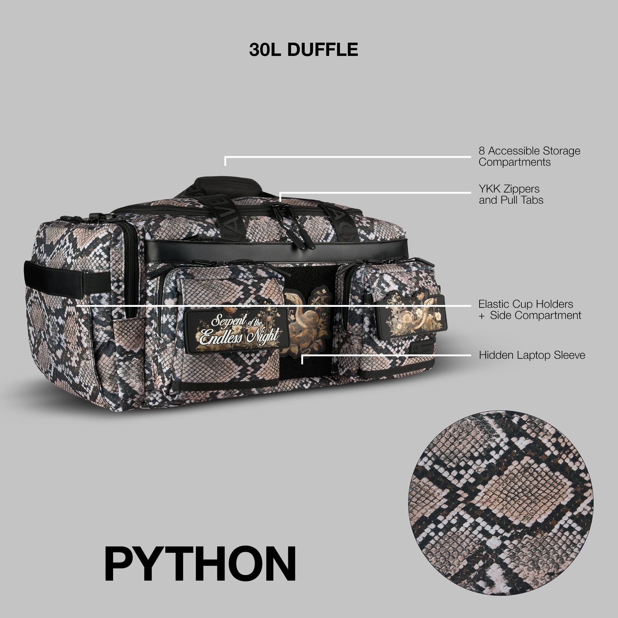 30L Perfect Duffle Bag Python PREVIEW