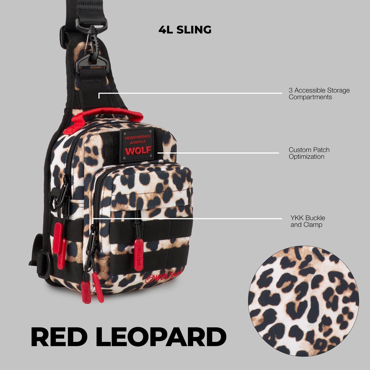 4L Mini Tactical Sling Bag Savage Red Leopard