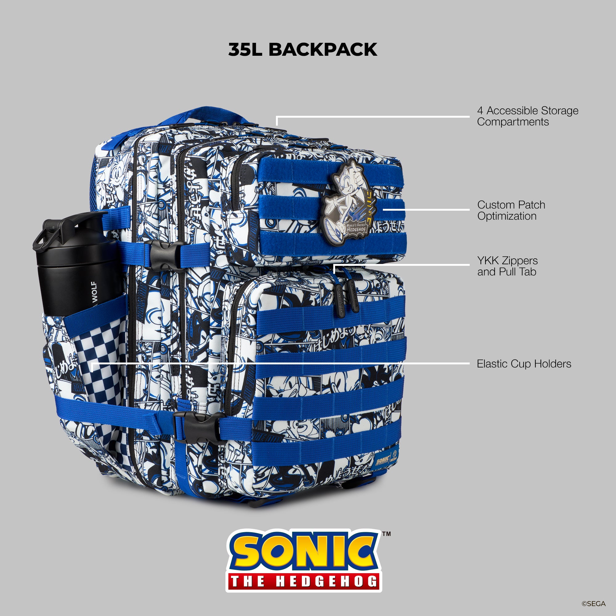 35L Backpack Sonic The Hedgehog