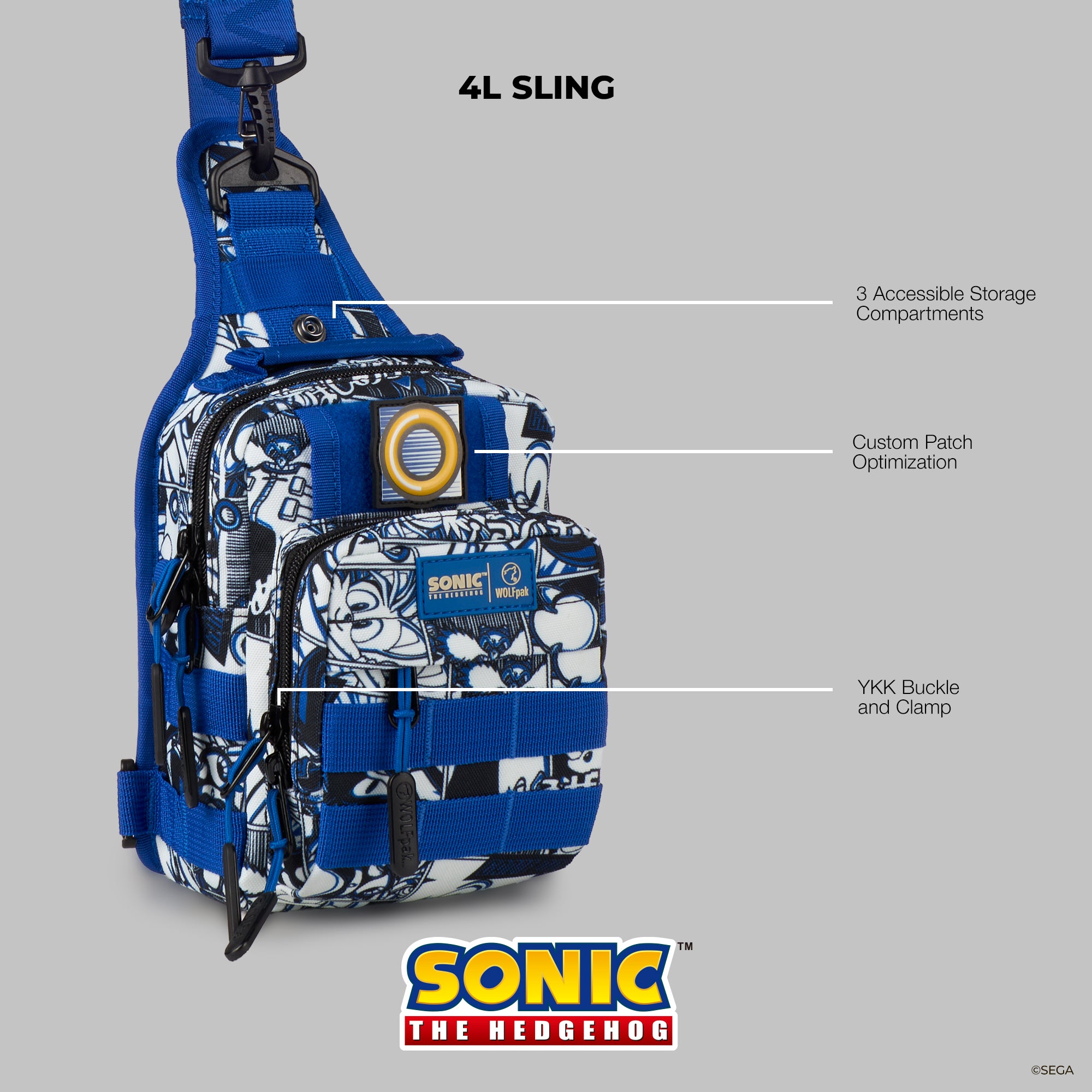 4L Mini Tactical Sling Bag Sonic The Hedgehog