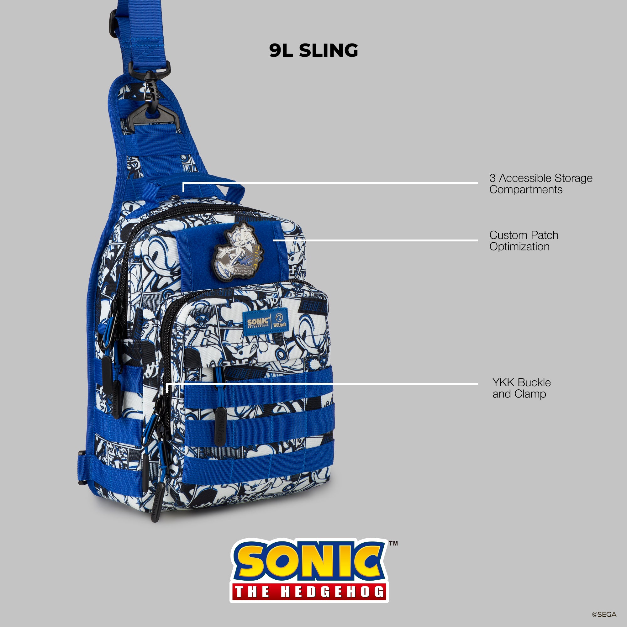 9L Tactical Sling Bag Sonic The Hedgehog