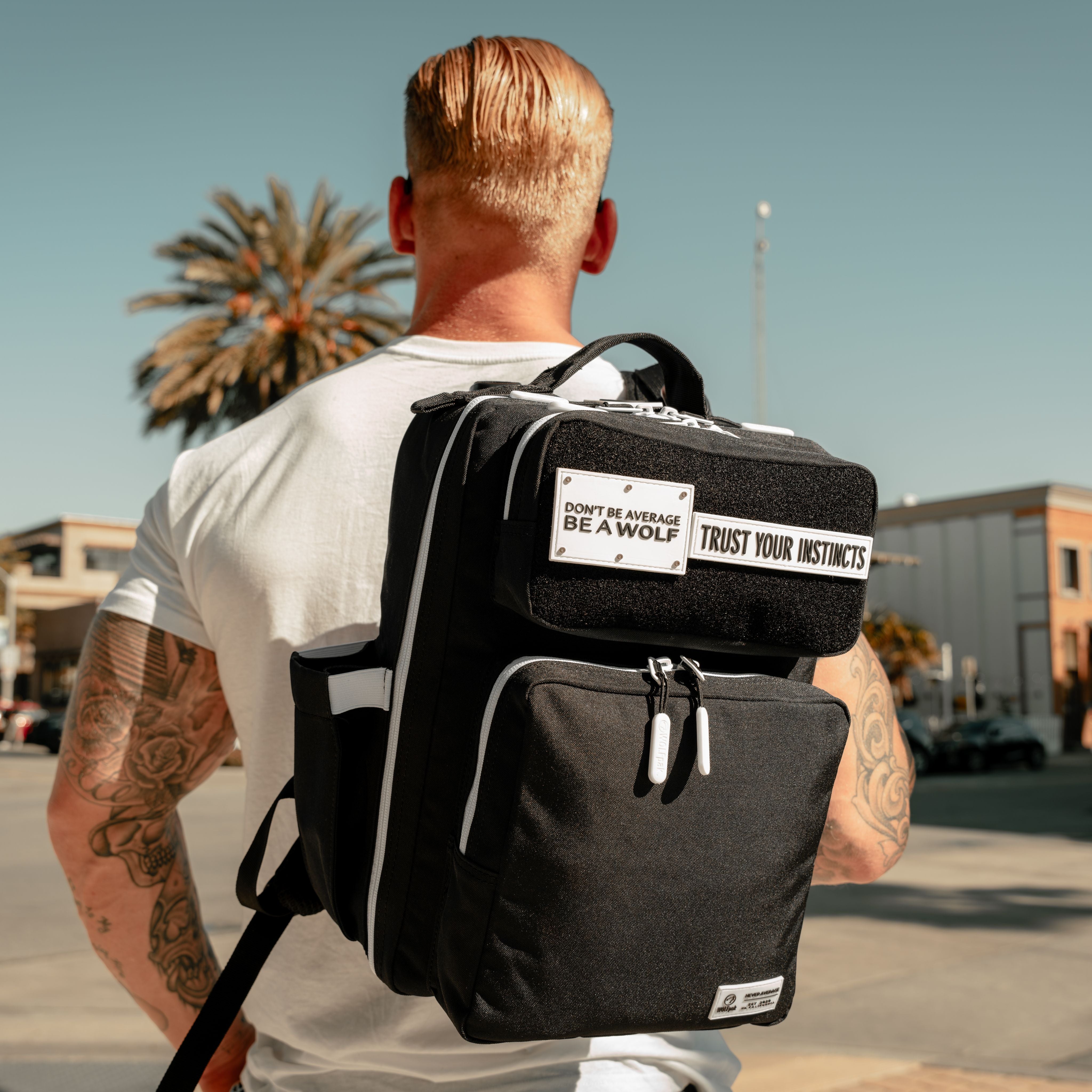15L Backpack Alpha Black White Accents – WOLFpak