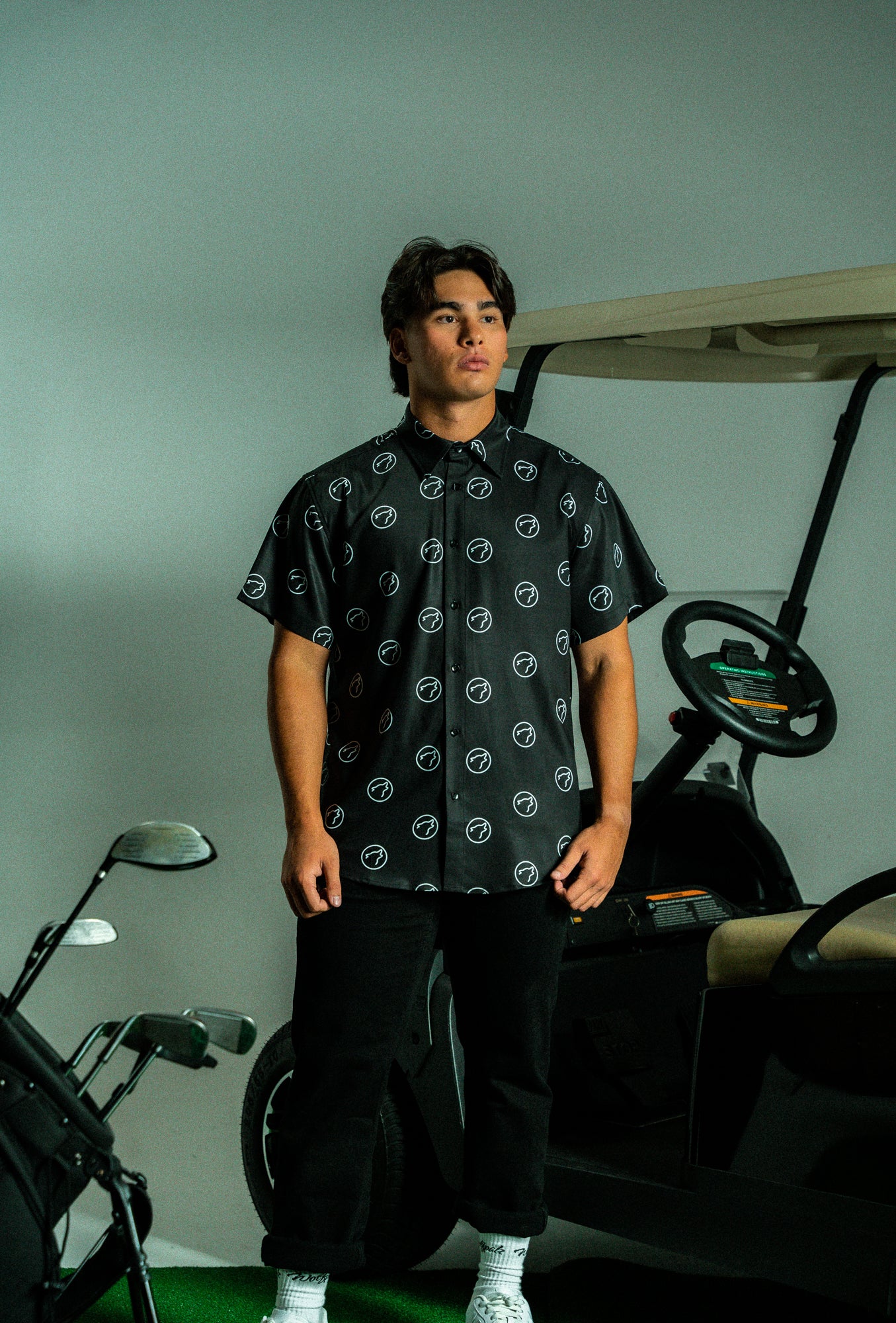 Alpha Black Country Club Button Up