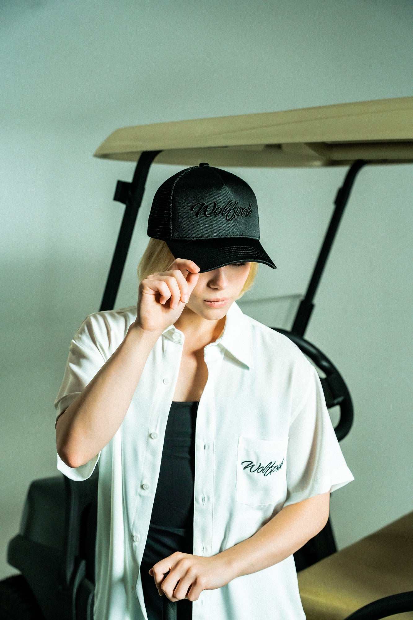 Trucker Hat Script Alpha Black