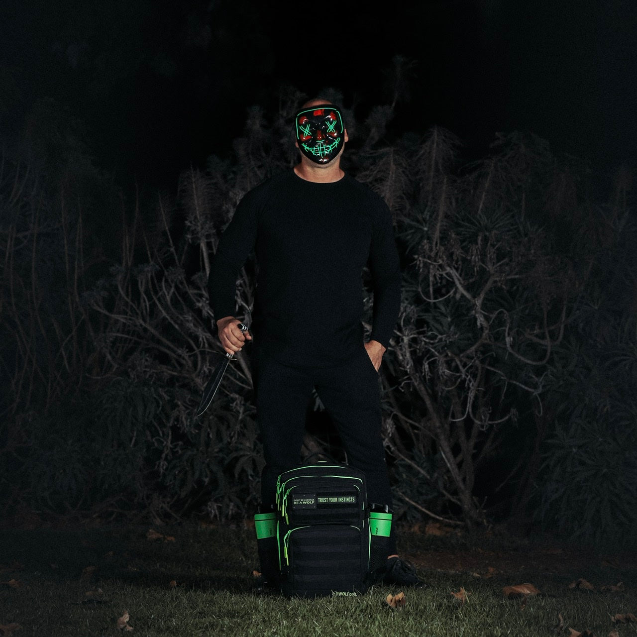 35L Backpack Black Neon Green