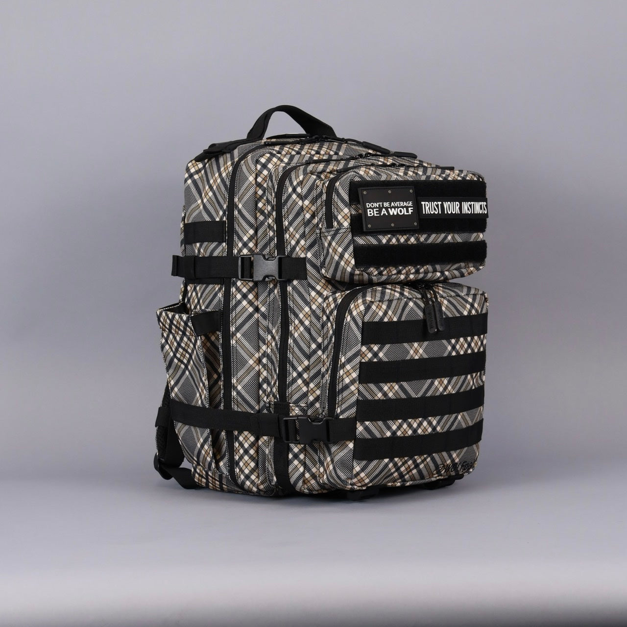 35L Backpack Black & Tan Plaid