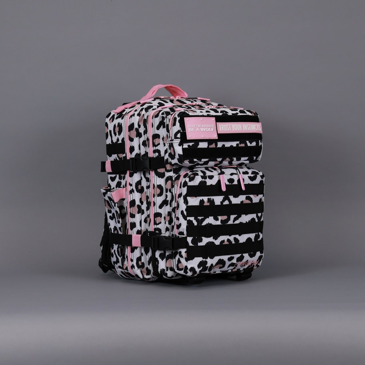 35L Backpack Leopard Pink Zip