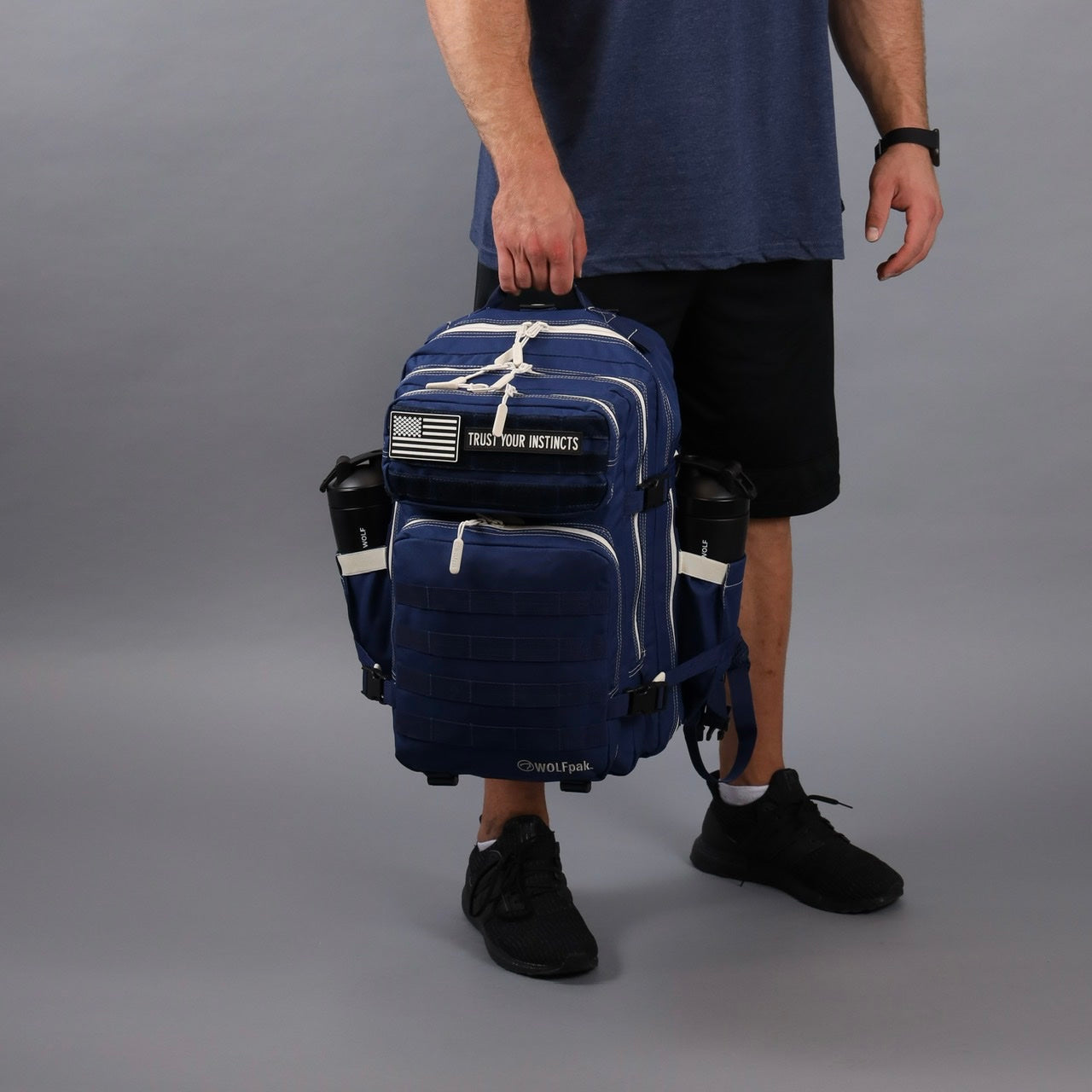 45L Backpack Varsity Blue White Stitching